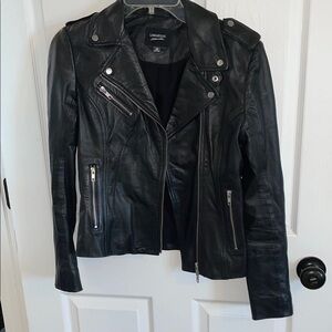 LAMARQUE Women's Black Leather Biker Jacket